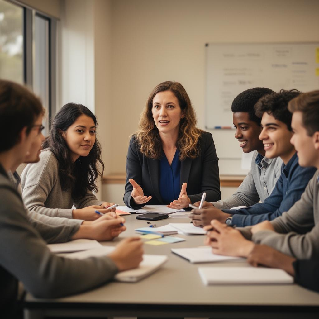 University lecturer leading a seminar